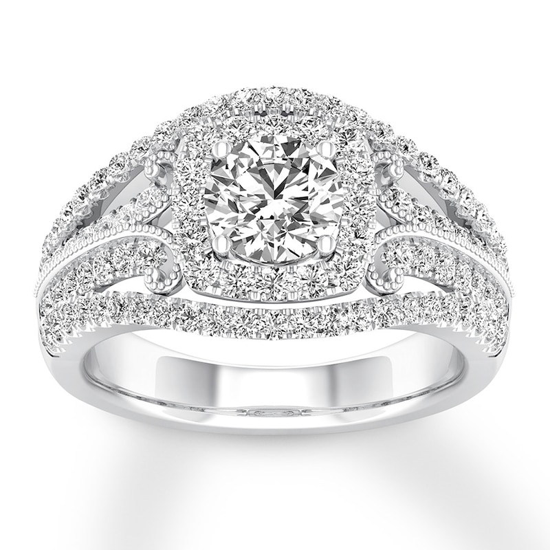 Diamond Anniversary Ring 1 ct tw Round-cut 14K White Gold