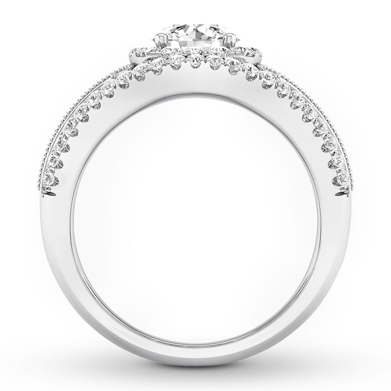 Diamond Anniversary Ring 1 ct tw Round-cut 14K White Gold