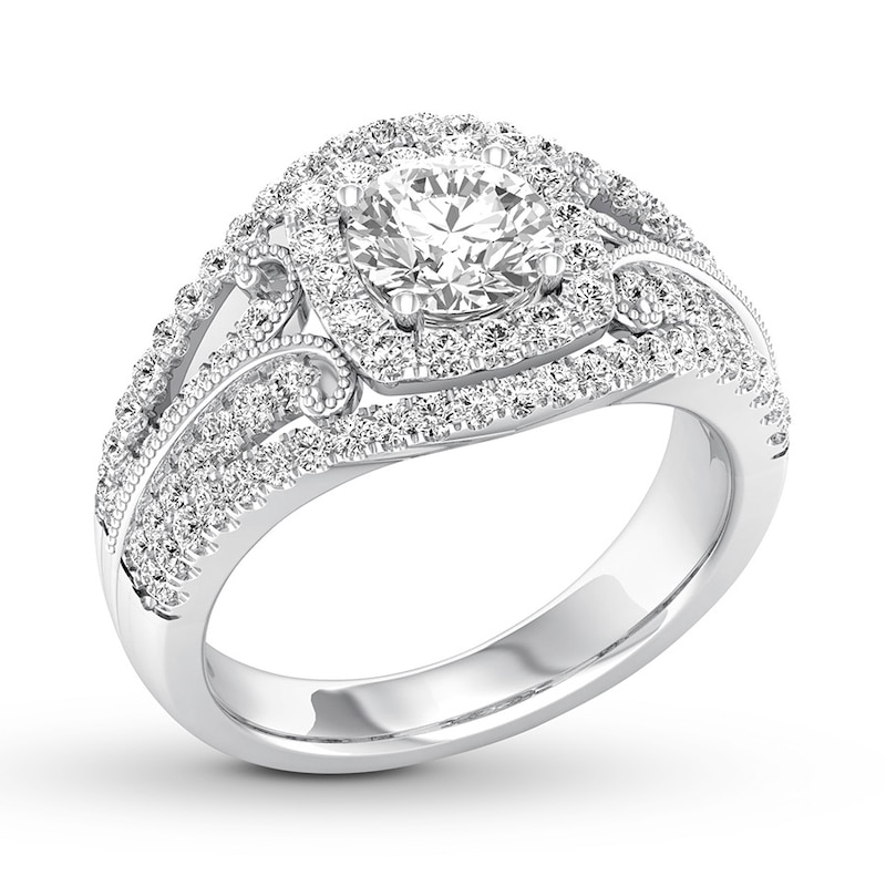 Diamond Anniversary Ring 1 ct tw Round-cut 14K White Gold