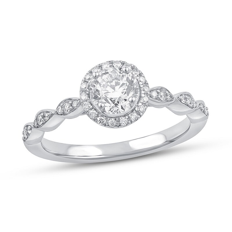Diamond Promise Ring 1/2 ct tw Round 10K White Gold