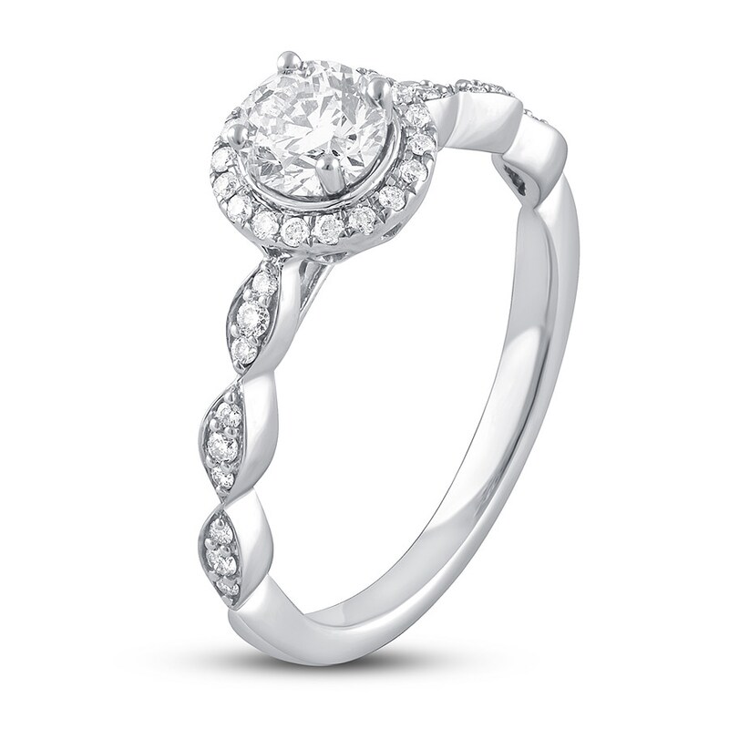 Diamond Promise Ring 1/2 ct tw Round 10K White Gold
