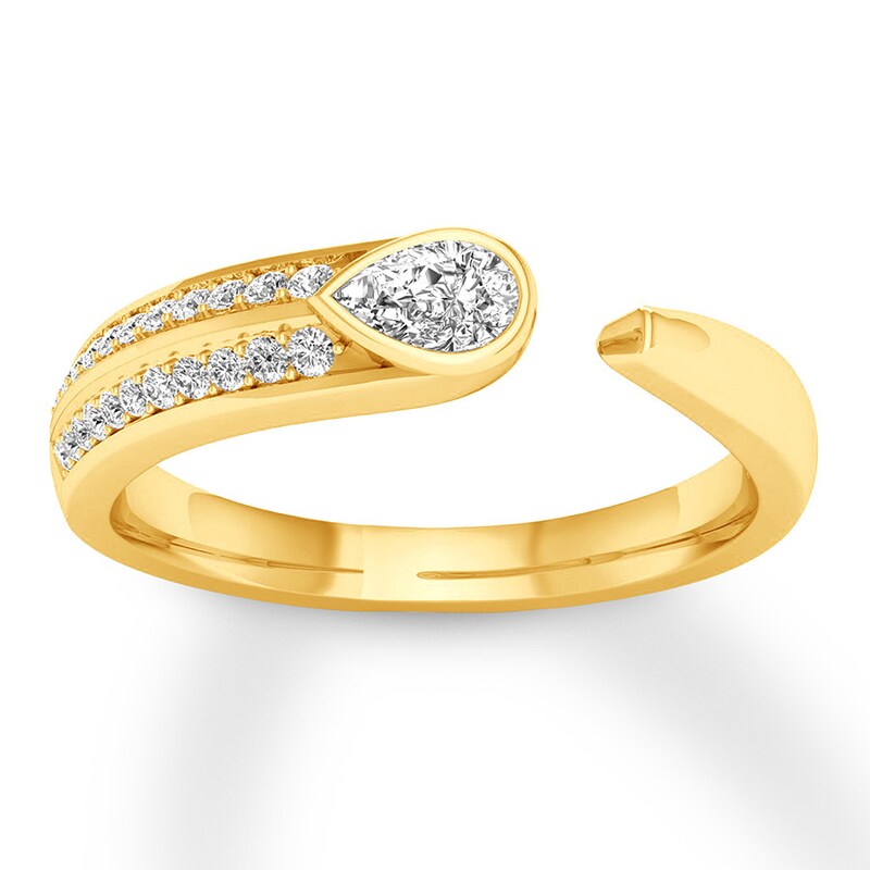 Main Image 1 of Diamond Anniversary Ring 1/4 ct tw Pear-shaped 14K Yellow Gold