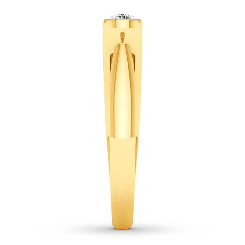 Diamond Anniversary Ring 1/4 ct tw Pear-shaped 14K Yellow Gold