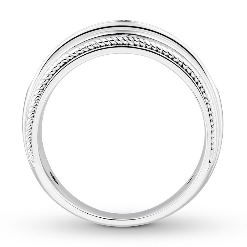 Men's Diamond Band 1/5 ct tw Round-cut 10K White Gold