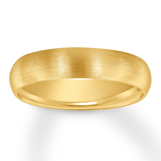 M-Fit 10Kt Yellow Gold 7mm Beveled-Edge Band With Satin Finish