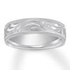 Thumbnail Image 1 of Carved Wedding Band 14K White Gold 6mm