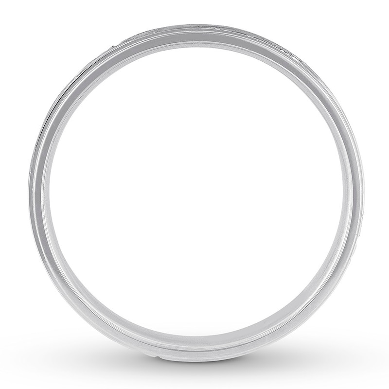 Main Image 2 of Carved Wedding Band 14K White Gold 6mm