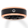 Thumbnail Image 1 of Men's Black Diamond Band 1/20 carat Black/Rose Stainless Steel