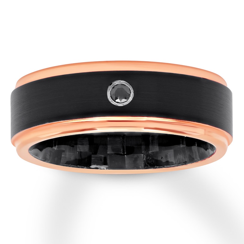 Stainless Steel Black Diamond 8mm Band Stainless Steel Black Diamond 8mm Band