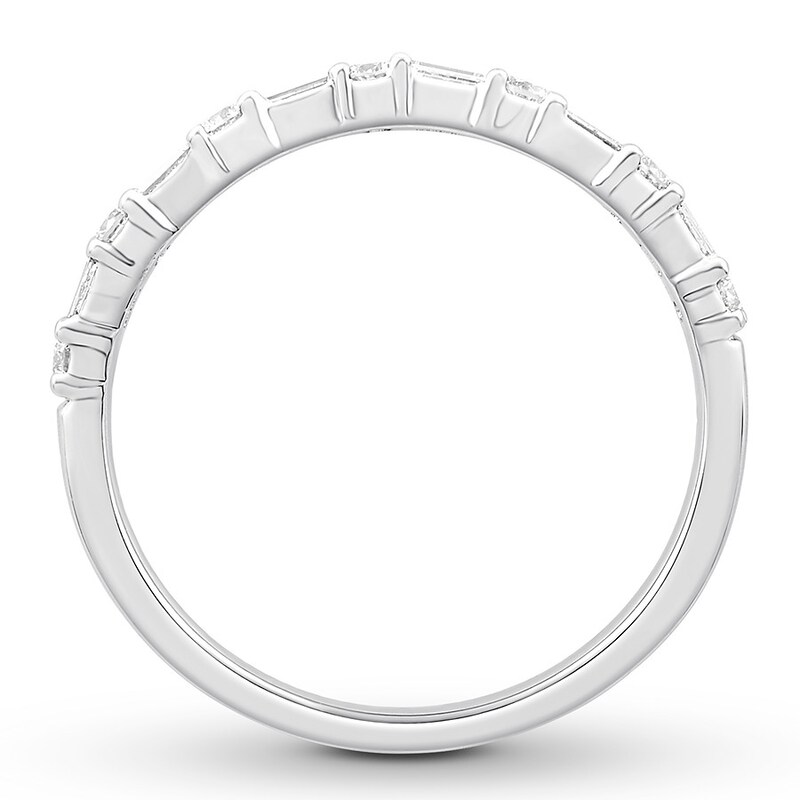 Main Image 2 of Diamond Anniversary Ring 3/8 ct tw Baguette & Round 14K Gold