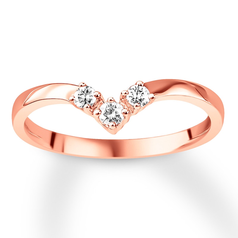 Diamond Contour Ring 1/8 ct tw Round-cut 14K Rose Gold