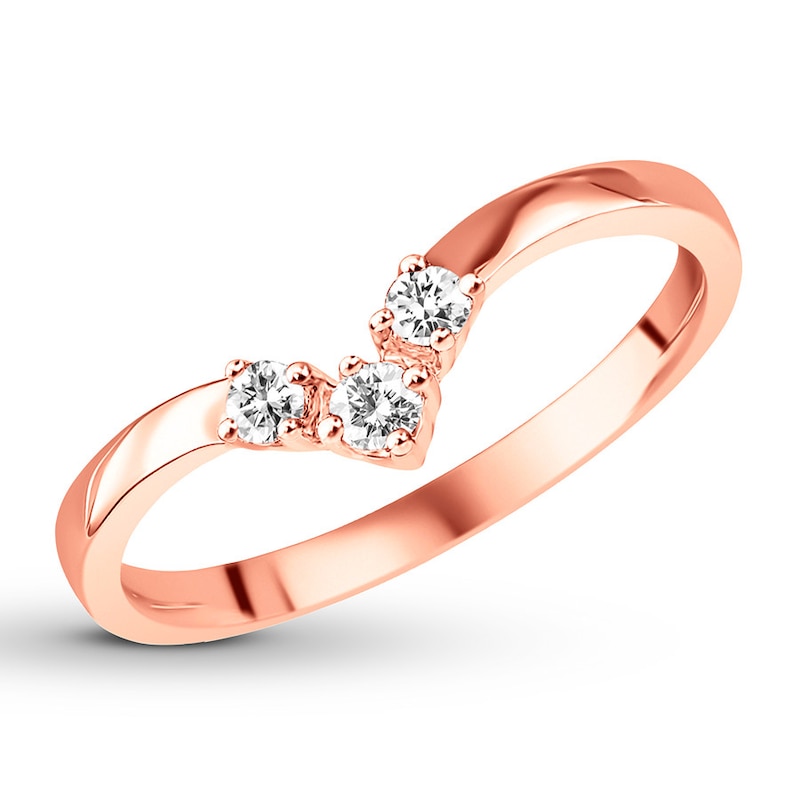 Diamond Contour Ring 1/8 ct tw Round-cut 14K Rose Gold