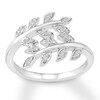 Thumbnail Image 0 of Leaf Deconstructed Ring 1/8 ct tw Diamonds 10K White Gold