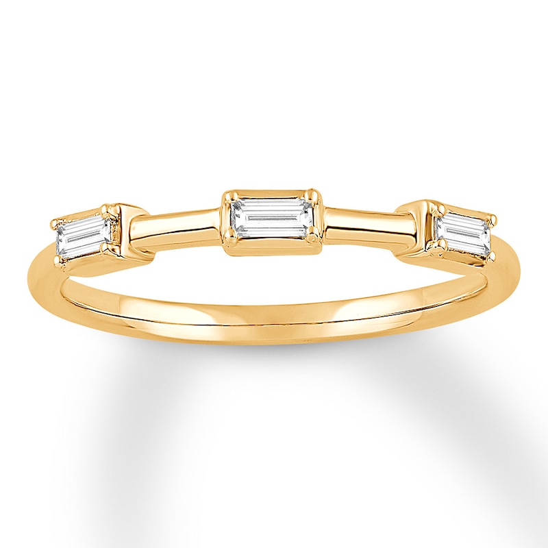 Diamond Anniversary Ring 1/8 carat tw Baguette 10K Yellow Gold