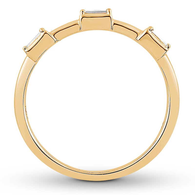 Diamond Anniversary Ring 1/8 carat tw Baguette 10K Yellow Gold