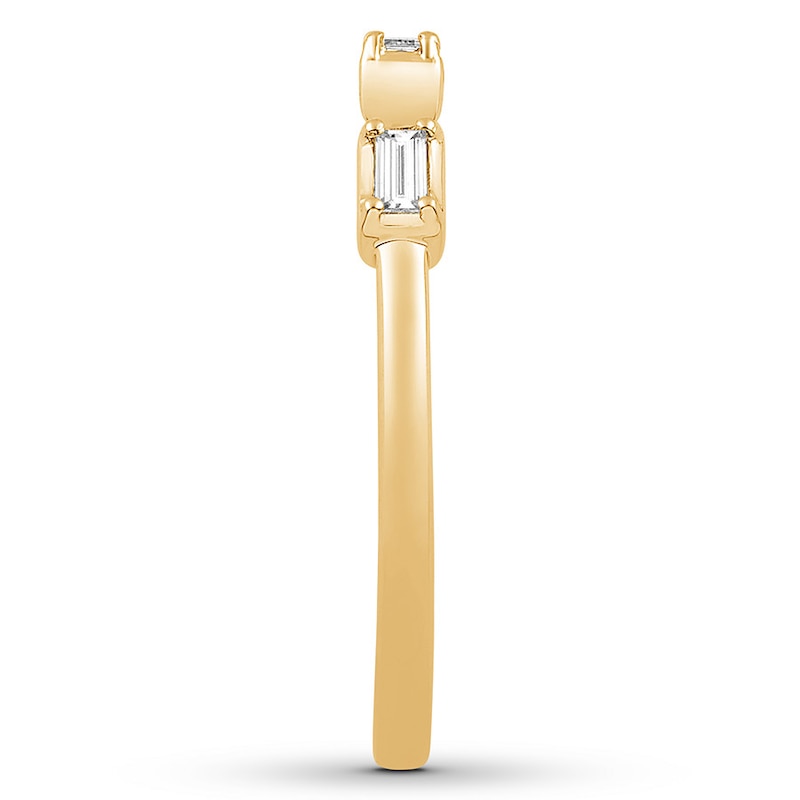Diamond Anniversary Ring 1/8 carat tw Baguette 10K Yellow Gold