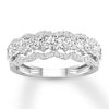 Diamond Anniversary Ring 3/4 ct tw Round/Marquise 14K White Gold