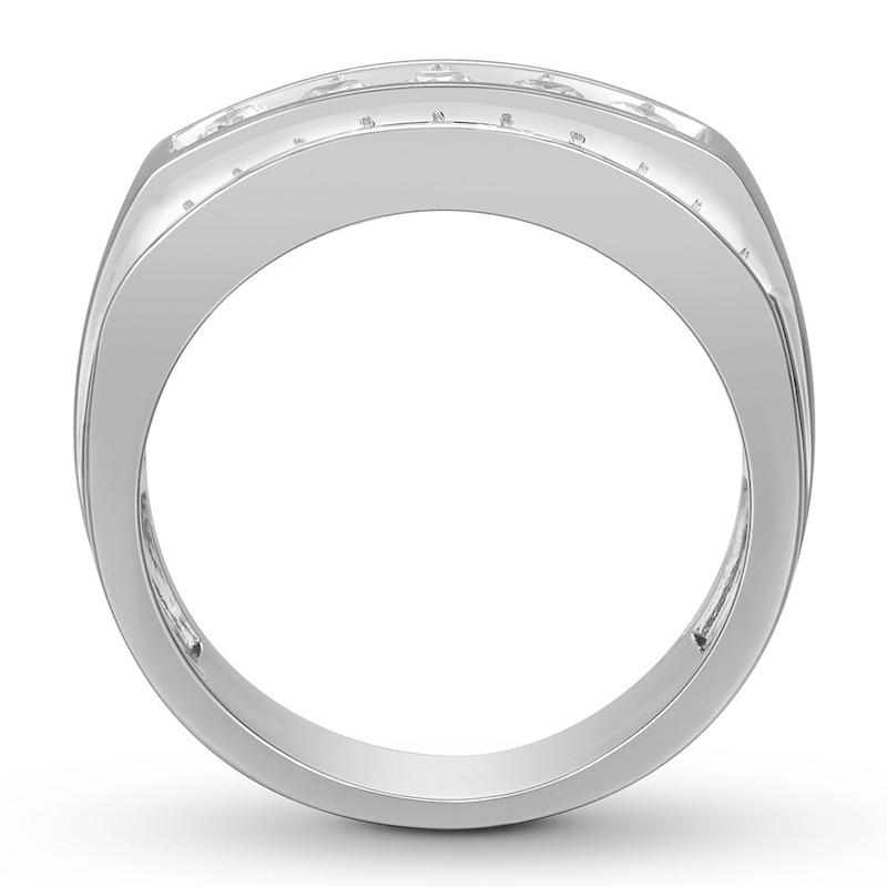 Main Image 2 of Men's Diamond Band 1 carat tw Round 14K White Gold
