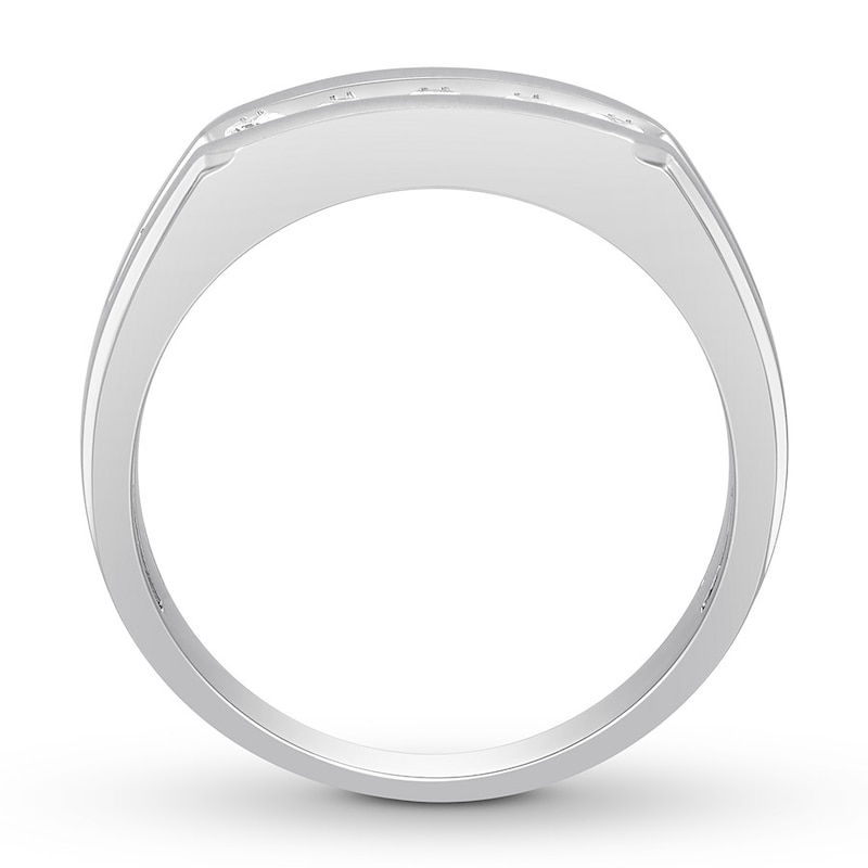 Main Image 2 of Men's Diamond Band 1/2 carat tw Round 14K White Gold
