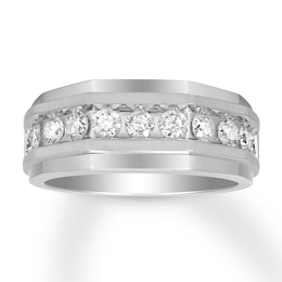 Men's Diamond Band 1-1/5 ct tw Round 14K White Gold