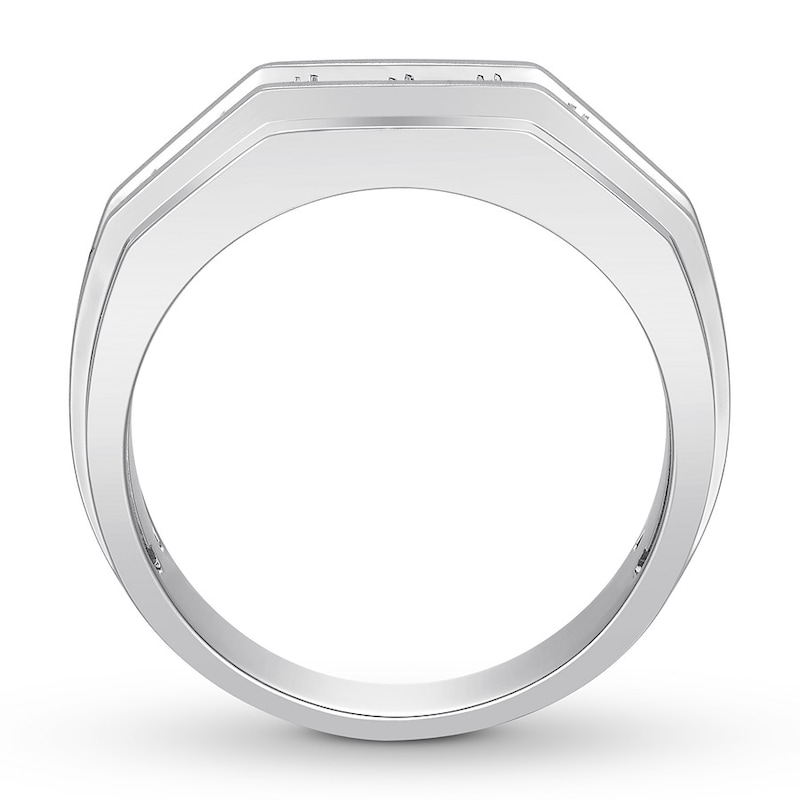 Main Image 2 of Men's Diamond Band 1-1/5 ct tw Round 14K White Gold