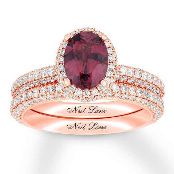 Details about / 1 Round shape Real Red Garnet Wedding Bridal Promise Designer Ring 14k Rose Gold