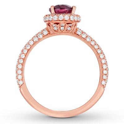 Neil Lane Garnet Engagement Ring 3/4 cttw Diamonds 14K Gold | Halo ...
