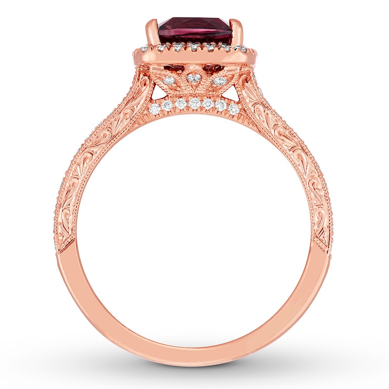 Neil Lane Garnet Engagement Ring 1/3 ct tw Diamonds 14K Gold