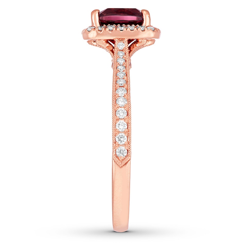 Main Image 3 of Neil Lane Garnet Engagement Ring 1/3 ct tw Diamonds 14K Gold