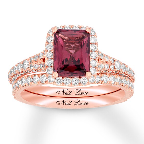 Details about / 1 Round shape Real Red Garnet Wedding Bridal Promise Designer Ring 14k Rose Gold
