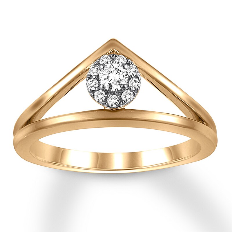 Main Image 1 of Diamond Promise Ring 1/6 ct Round 10K Yellow Gold