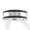 Thumbnail Image 0 of Men's Black Diamond Band 1/2 carat tw 10K White Gold