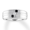 Thumbnail Image 0 of Men's Black & White Diamond Band 1/6 ct tw 10K White Gold