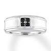 Thumbnail Image 1 of Black Diamond Men's Band 1/5 carat tw 10K White Gold