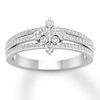 Thumbnail Image 0 of Diamond Ring 1/2 ct tw Round/Princess-cut 14K White Gold