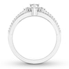 Thumbnail Image 1 of Diamond Ring 1/2 ct tw Round/Princess-cut 14K White Gold