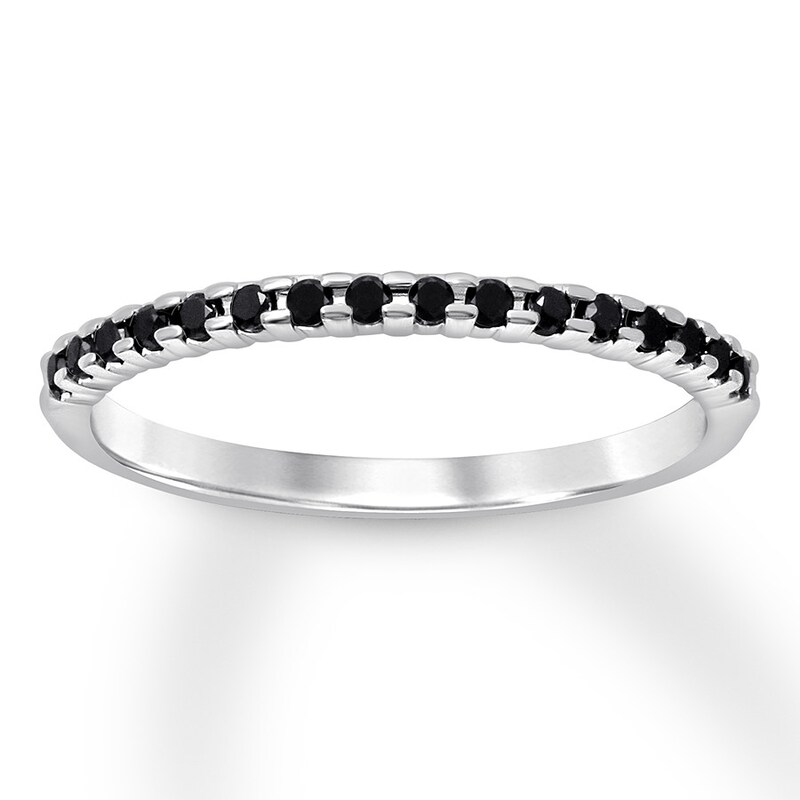 Black Diamond Anniversary Ring 1/6 ct tw 10K White Gold
