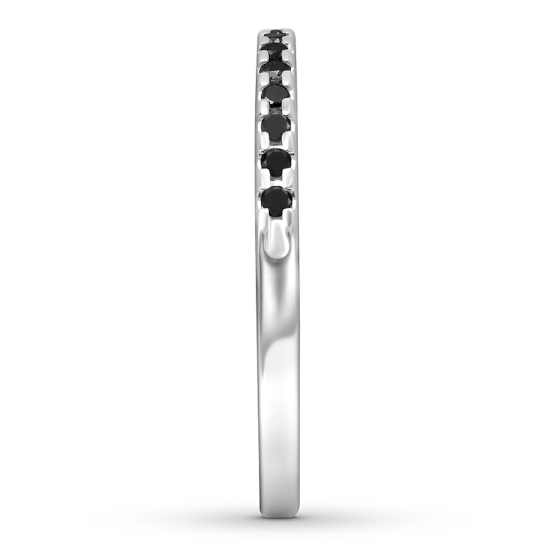 Black Diamond Anniversary Ring 1/6 ct tw 10K White Gold