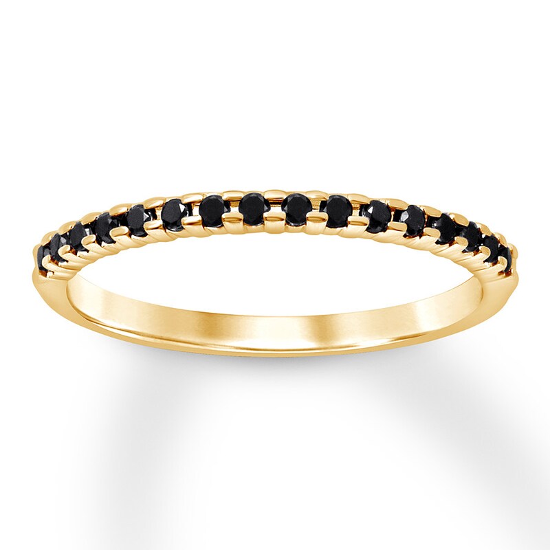 Black Diamond Anniversary Ring 1/6 ct tw 10K Yellow Gold