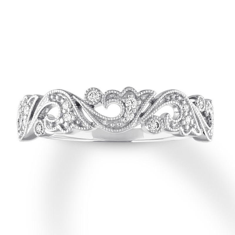 Main Image 1 of Diamond Anniversary Ring 1/10 ct tw Round 10K White Gold