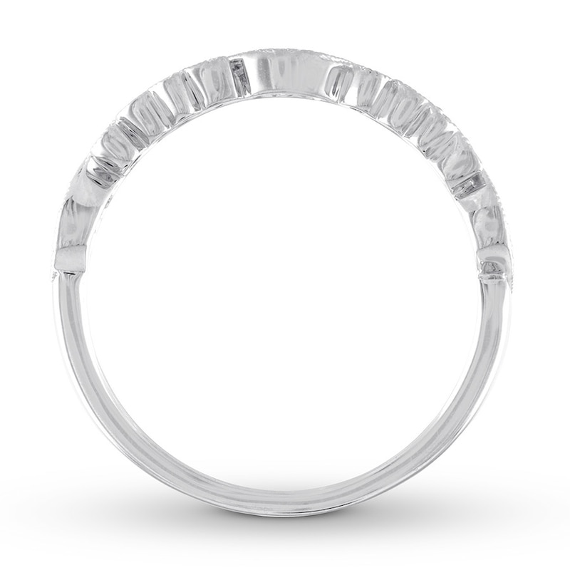 Diamond Anniversary Ring 1/10 ct tw Round 10K White Gold
