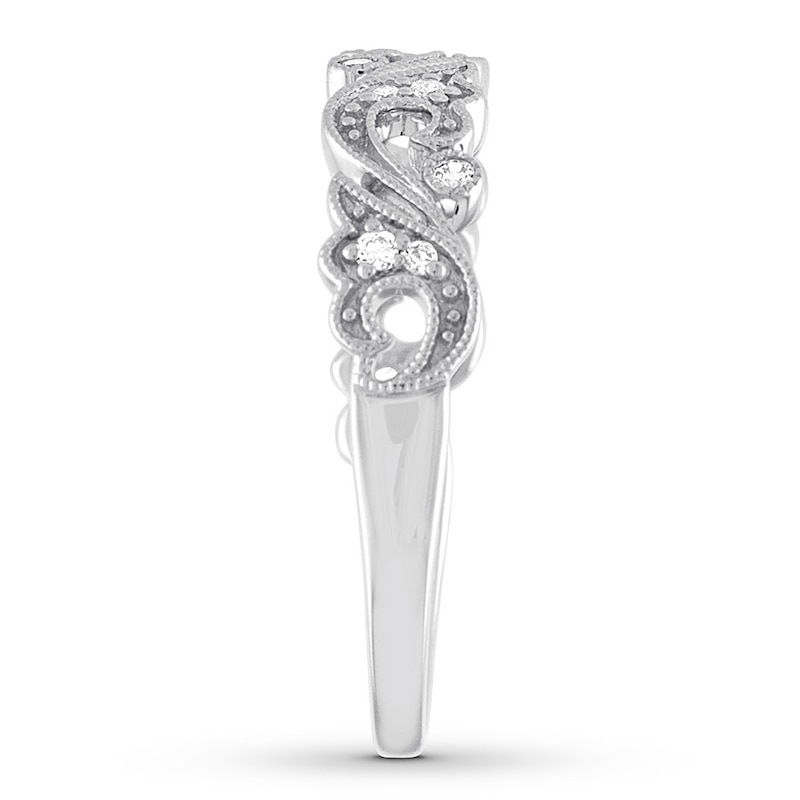Main Image 3 of Diamond Anniversary Ring 1/10 ct tw Round 10K White Gold