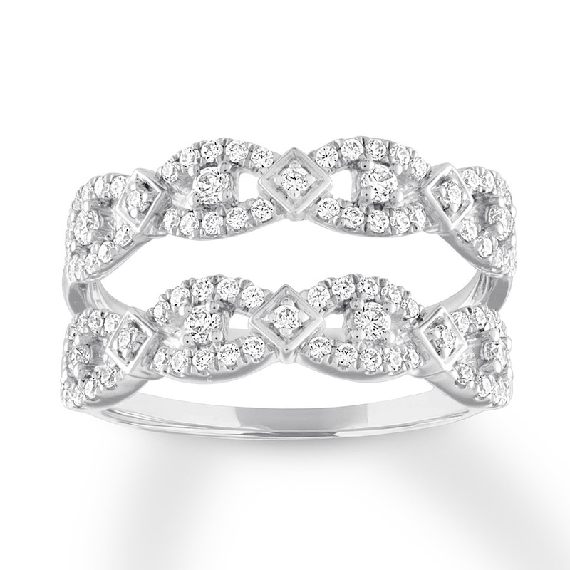 Diamond Enhancer Ring 5/8 ct tw Round-cut 14K White Gold