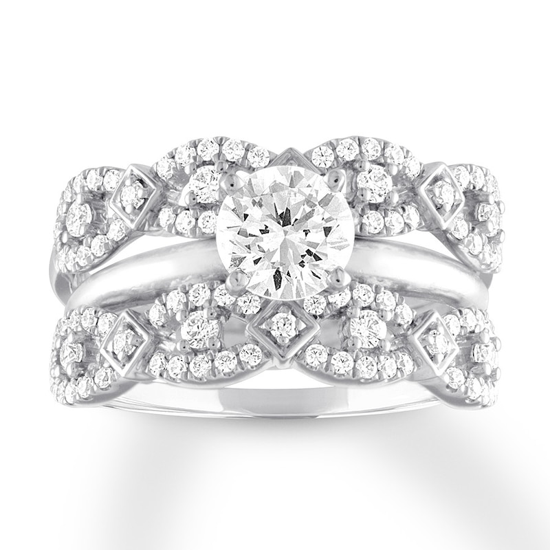 Main Image 4 of Diamond Enhancer Ring 5/8 ct tw Round-cut 14K White Gold