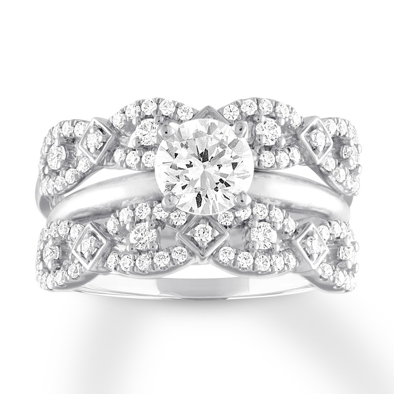 Diamond Enhancer Ring 5/8 ct tw Round-cut 14K White Gold