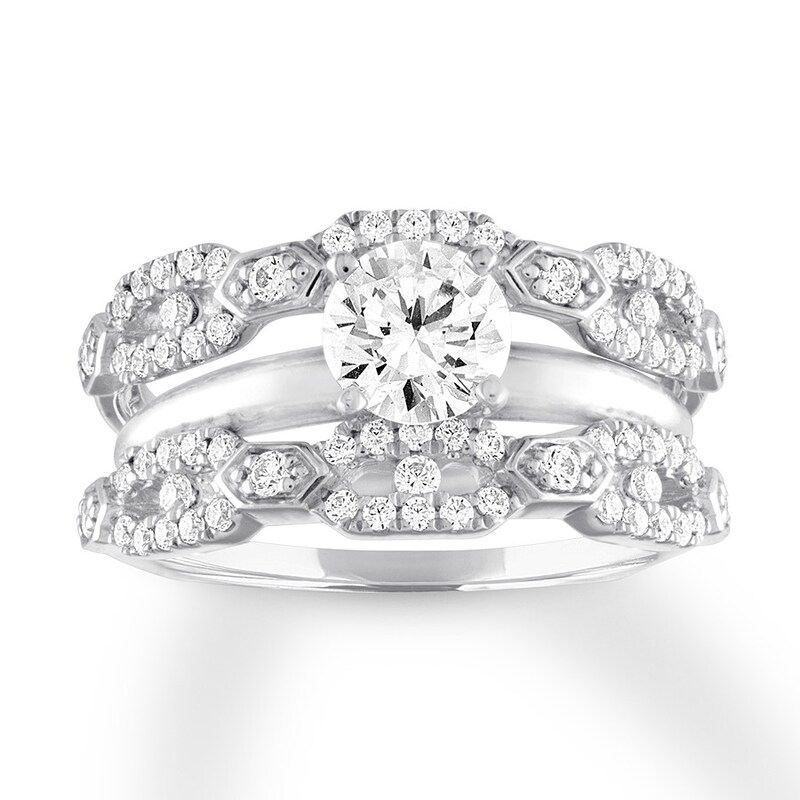 Diamond Enhancer Ring 5/8 ct tw Round 14K White Gold