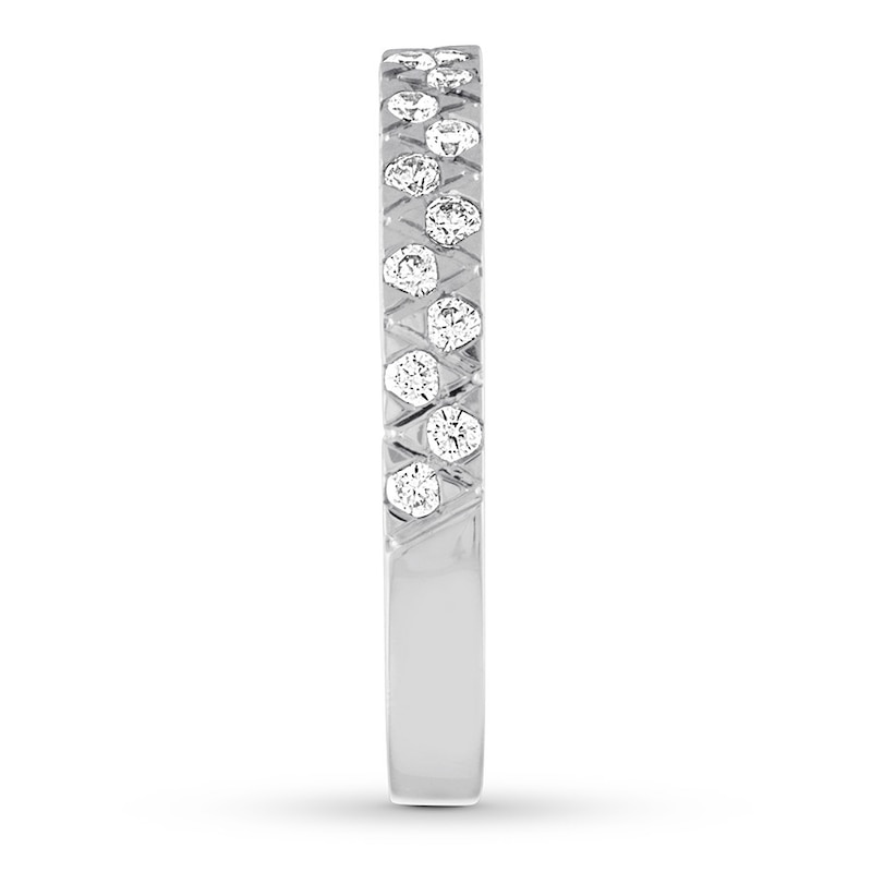 Diamond Anniversary Ring 1/3 ct tw Round 10K White Gold