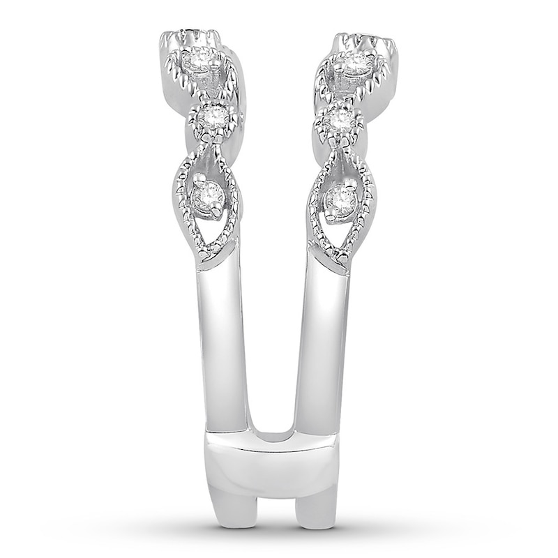 Diamond Enhancer Ring 1/6 ct tw Bezel-set 14K White Gold