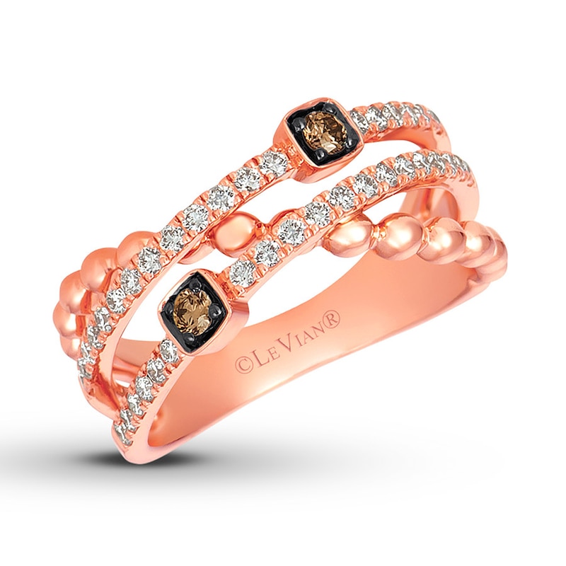 Le Vian Chocolate Diamond Ring 3/8 ct tw 14K Strawberry Gold