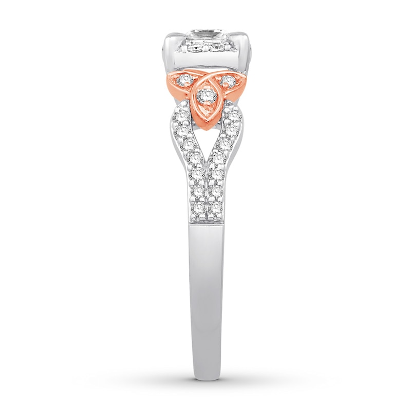 Main Image 3 of Diamond Promise Ring 1/2 ct tw Princess/Round 10K Two-Tone Gold